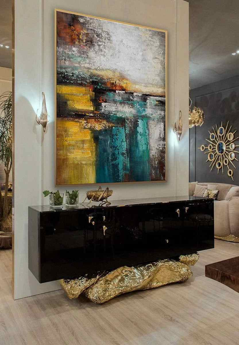Neutral Original Painting Grey Rich Abstract Canvas Wall Art LI06Q